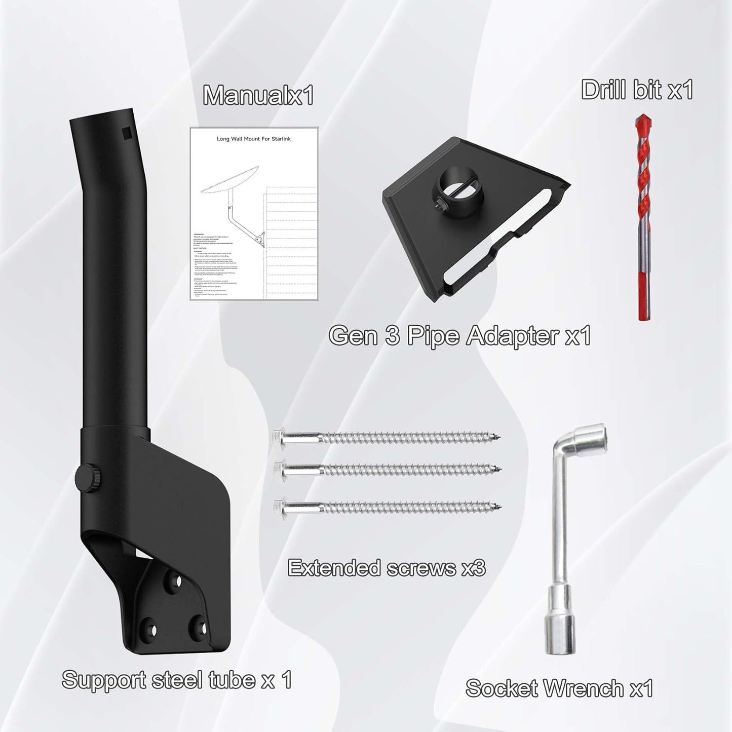 Gen 3 Mount for Starlink, 360° Rotatable Roof & Wall Mount for V3 Starlink
