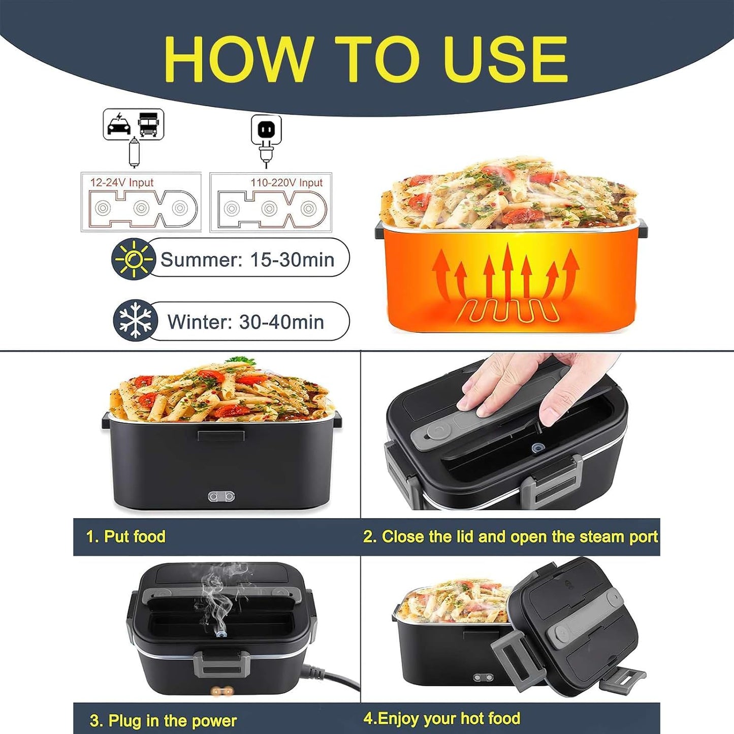 Electric Heating Lunch Box 1.8L
