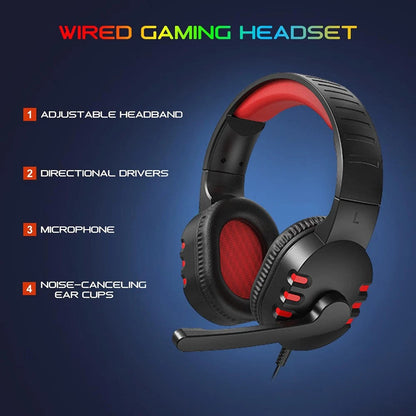 5 in 1 Layout Wired 104 Keys Gaming Keyboard Mouse Headphone Speaker RGB PC Xbox