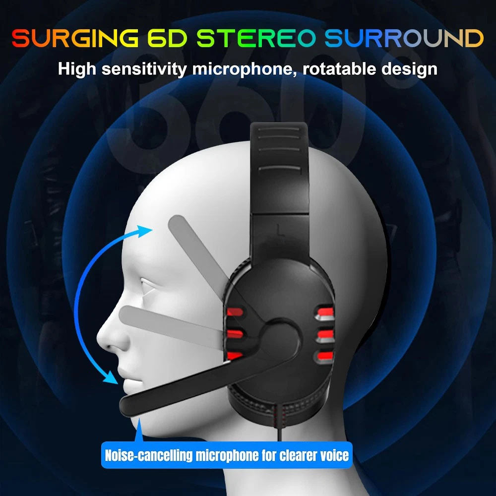5 in 1 Layout Wired 104 Keys Gaming Keyboard Mouse Headphone Speaker RGB PC Xbox