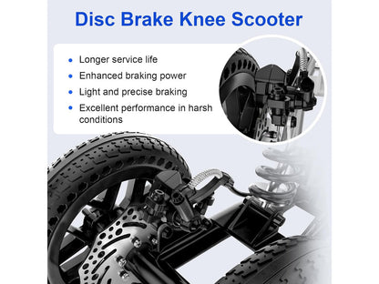 Knee Scooter Walker Steerable Mobility Walking Equipment Wheelchair Medical Crutch Broken Foot Ankle Leg Surgery Injury