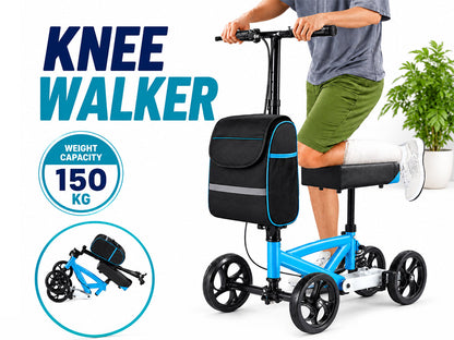 Knee Scooter Walker Steerable Mobility Walking Equipment Wheelchair Medical Crutch Broken Foot Ankle Leg Surgery Injury