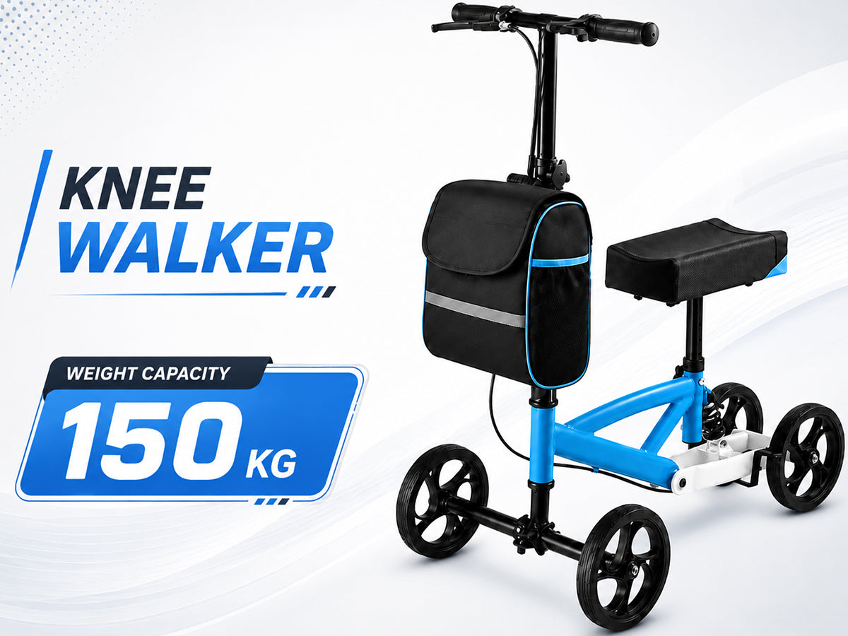 Knee Scooter Walker Steerable Mobility Walking Equipment Wheelchair Medical Crutch Broken Foot Ankle Leg Surgery Injury