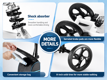 Knee Scooter Walker Steerable Mobility Walking Equipment Wheelchair Medical Crutch Broken Foot Ankle Leg Surgery Injury