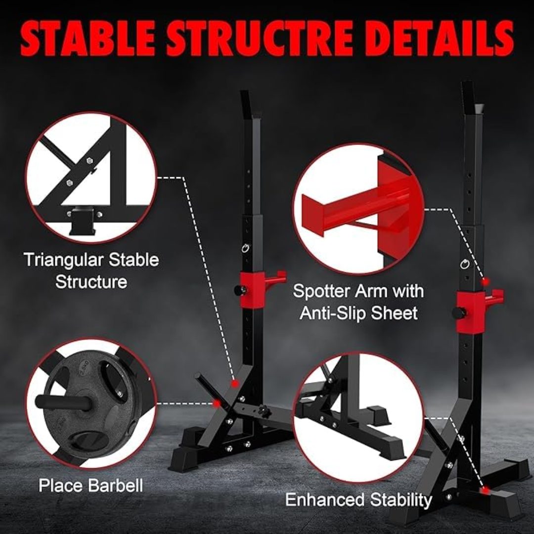 Adjustable Barbell Squat Rack Stand