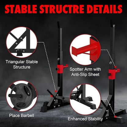 Adjustable Barbell Squat Rack Stand