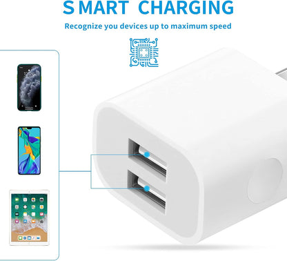 Dual USB Port Wall Charger Fast Charger for iPhone