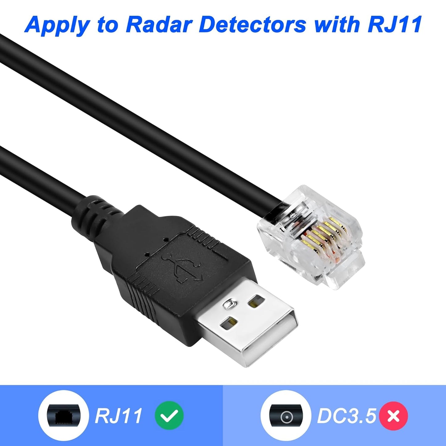 USB Radar Power Cable for Escort, Beltronic, V1 & Uniden Radar Detectors