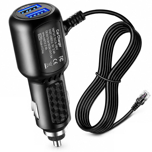 Radar Detector Power Cord – 3.5M RJ11 Cable with Dual USB Charging Ports