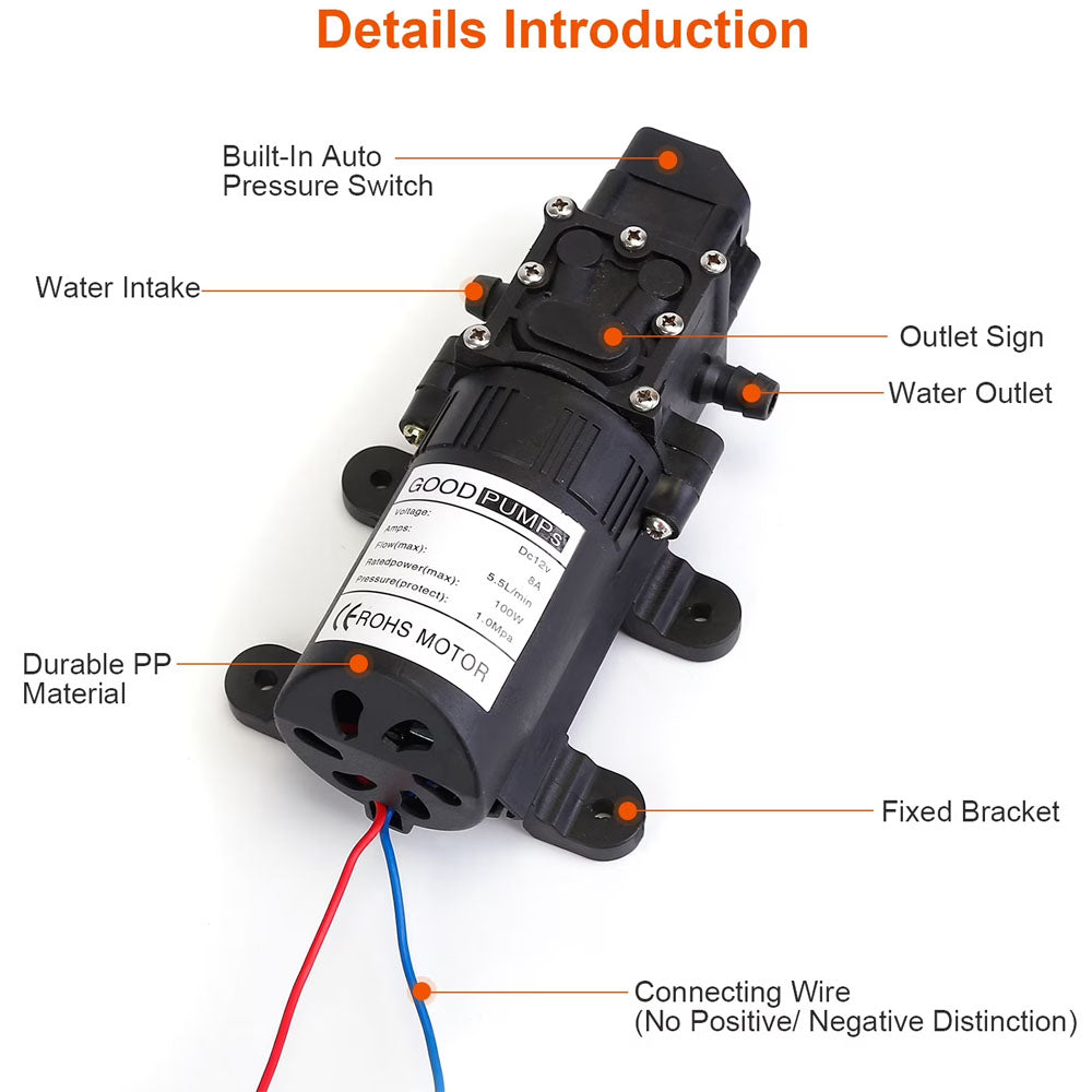 Water pump 12V Diaphragm Pump High Pressure