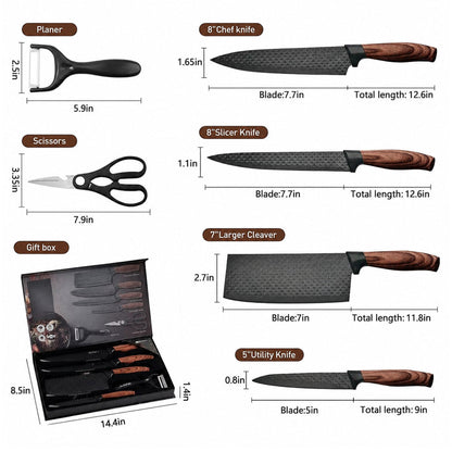 Professional Kitchen Knives Set 6 Piece Knife Set