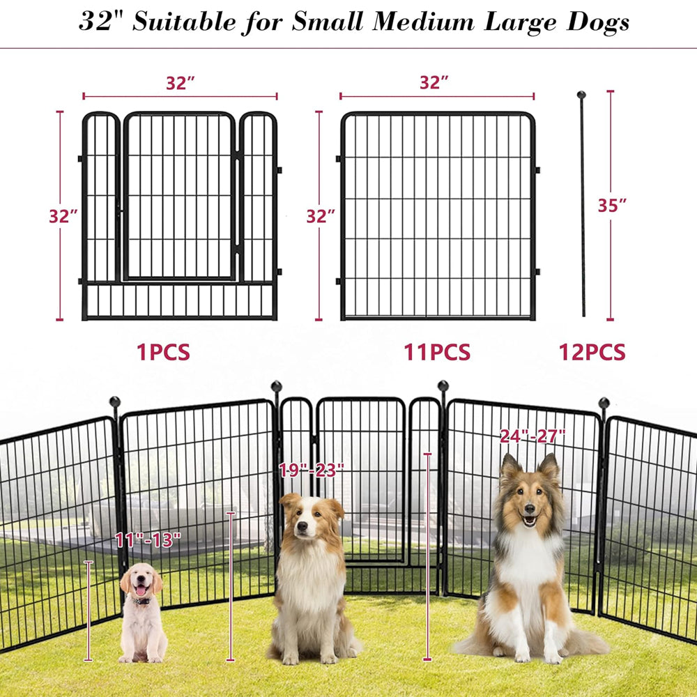 Pet Playpen Dog Playpen Fence 12 Panels