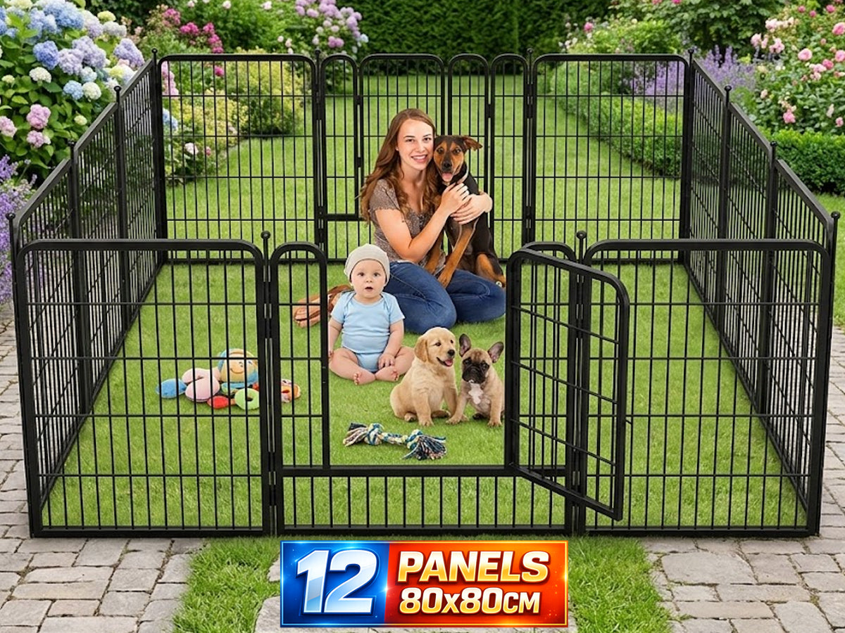 Pet Playpen Dog Playpen Fence 12 Panels