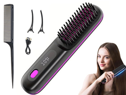 Cordless Hair Straightener Brush 3 Setting