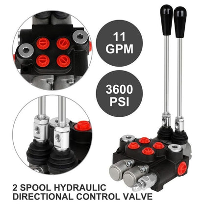 2 Spool Hydraulic Directional Control Valve 11 Gpm double acting cylinder spool