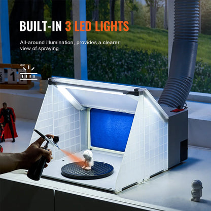 Airbrush Spray Booth With Lights And Exhaust
