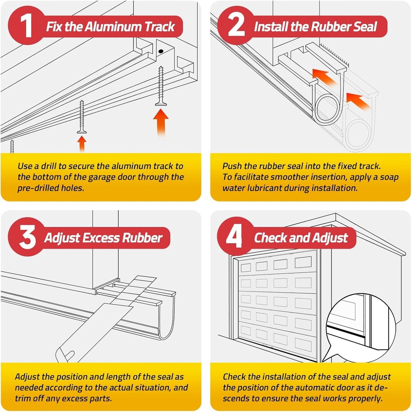 5M Garage Door Seals Bottom Rubber with Aluminium Track Retainer Kit Sale