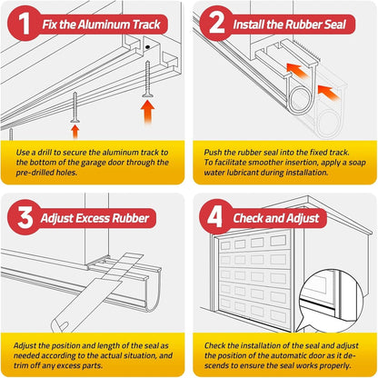 5M Garage Door Seals Bottom Rubber with Aluminium Track Retainer Kit Sale