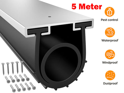 5M Garage Door Seals Bottom Rubber with Aluminium Track Retainer Kit Sale