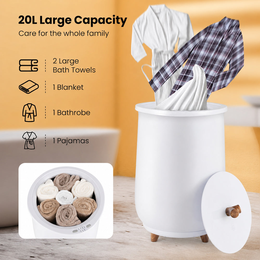 20L Towel Warmer Bucket With Led Screen Drying Fuction & Timer