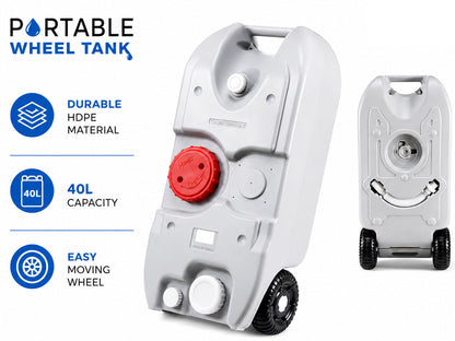 Portable Wheel Water Tank 40L