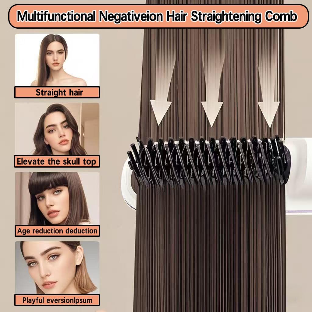 Cordless Hair Straightener Brush 3 Setting
