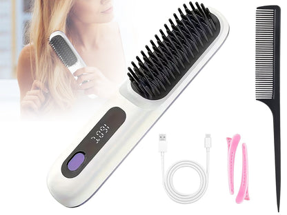 Cordless Hair Straightener Brush 3 Setting