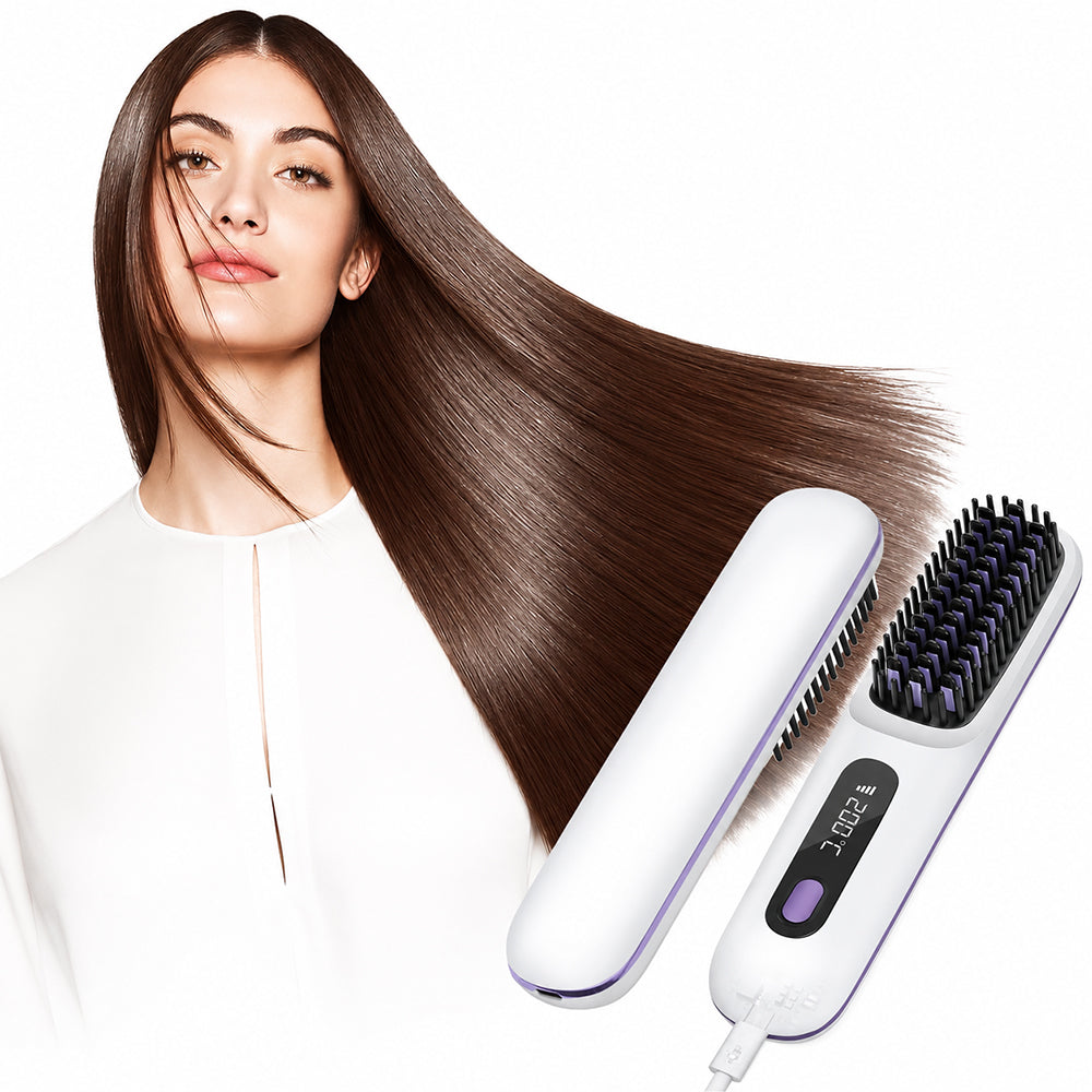 Cordless Hair Straightener Brush 3 Setting