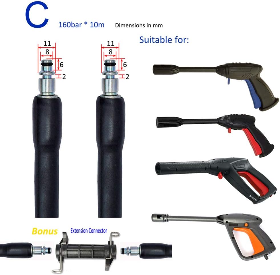 High Pressure Washer Hose for Black Decker 10M