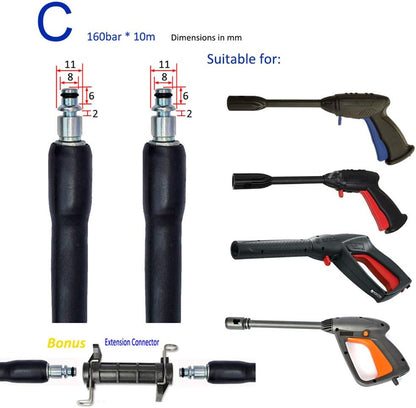 High Pressure Washer Hose for Black Decker 10M