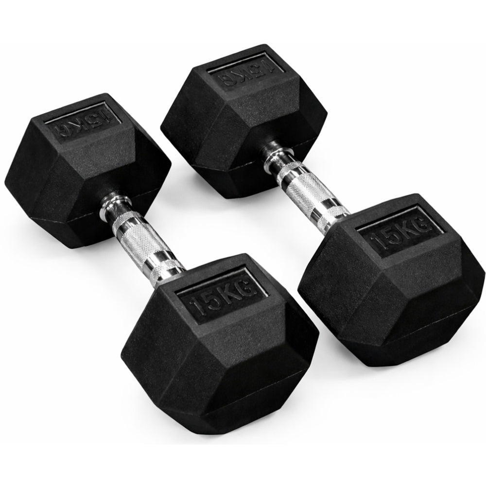 Dumbbell Set - 2 x 15kg Hex Weights