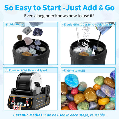 KomeStone Advanced Professional Rock Tumbler Kit
