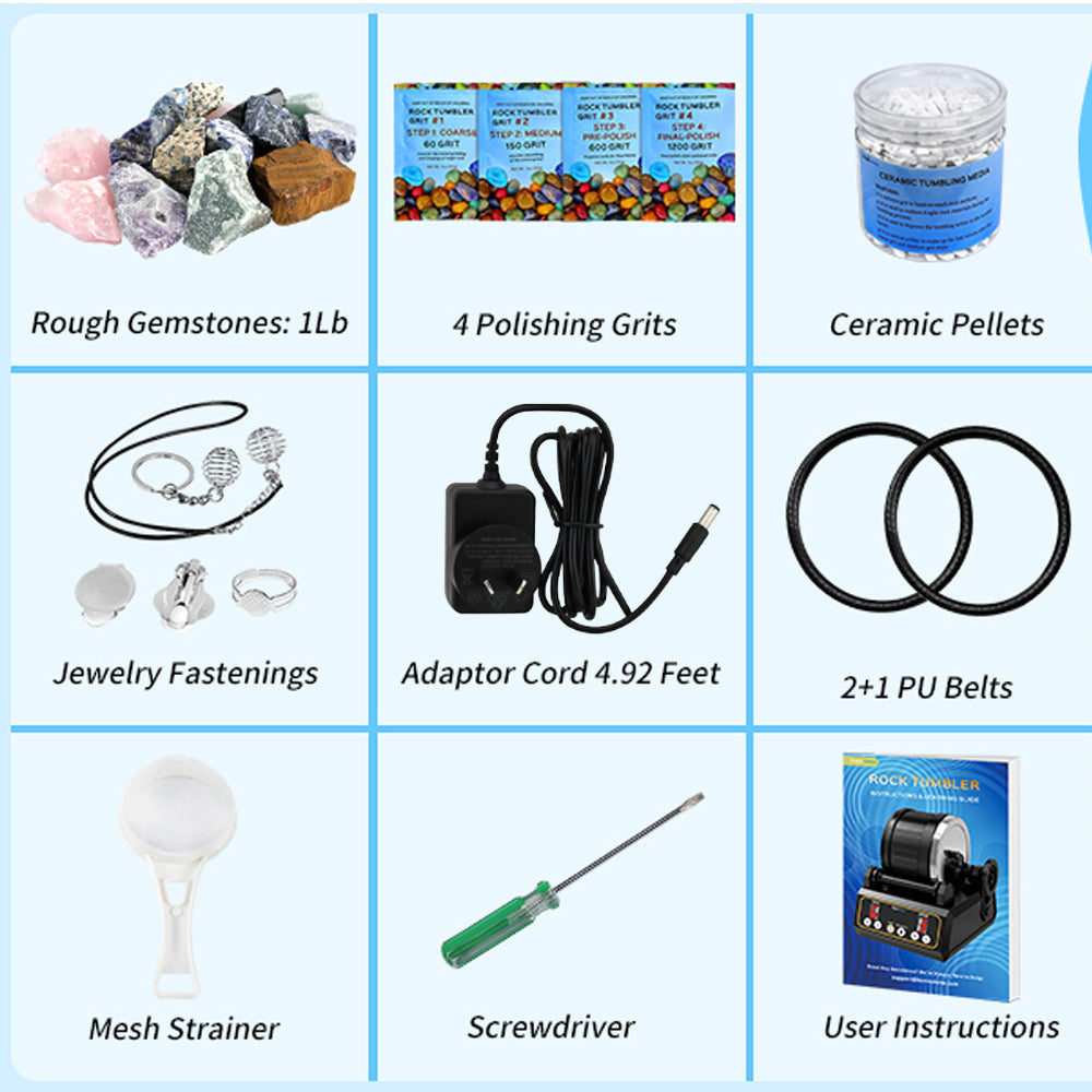 KomeStone Advanced Professional Rock Tumbler Kit