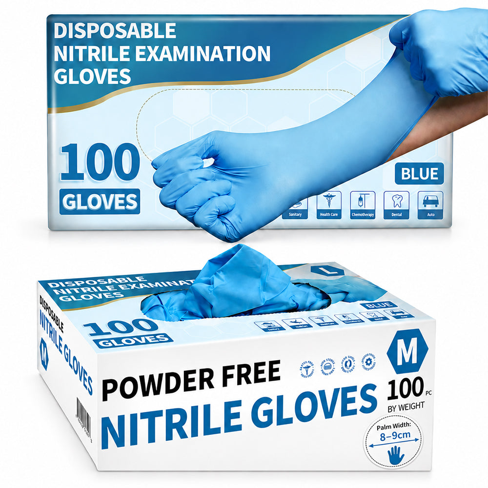 Disposable Nitrile Gloves Blue 100 pcs