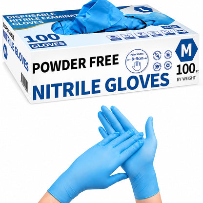 Disposable Nitrile Gloves Blue 100 pcs