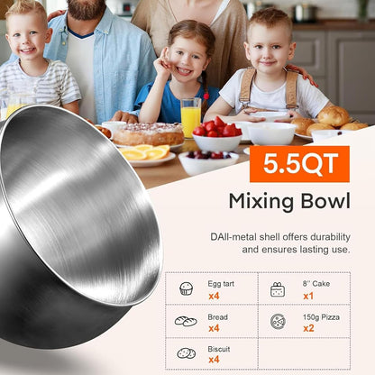 1500W 6L Kitchen Stand Mixer Stainless Steel Bowl with Blender