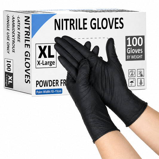 Disposable Nitrile Gloves Black 100 pcs
