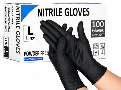 Disposable Nitrile Gloves Black 100 pcs