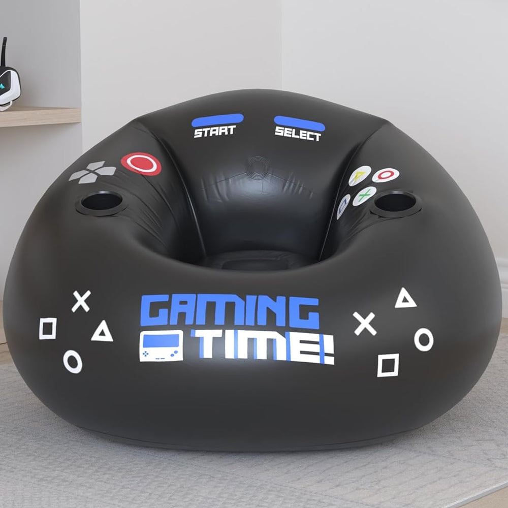 Inflatable Gaming Bean Bag Chair with Cup Holder