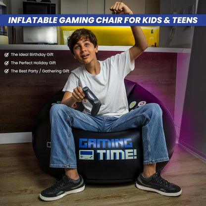 Inflatable Gaming Bean Bag Chair with Cup Holder