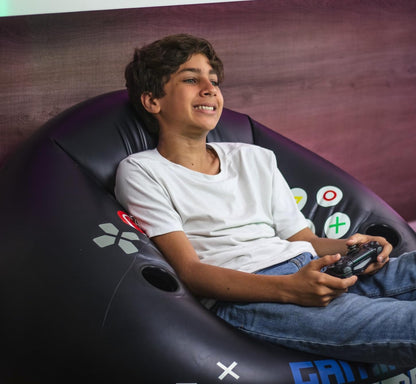 Inflatable Gaming Bean Bag Chair with Cup Holder