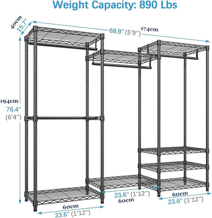 Metal Wardrobe Clothes Rack Clothes Organizer
