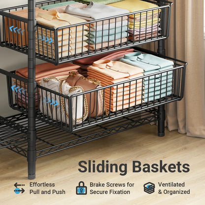 Metal Wardrobe Clothes Rack Clothes Organizer