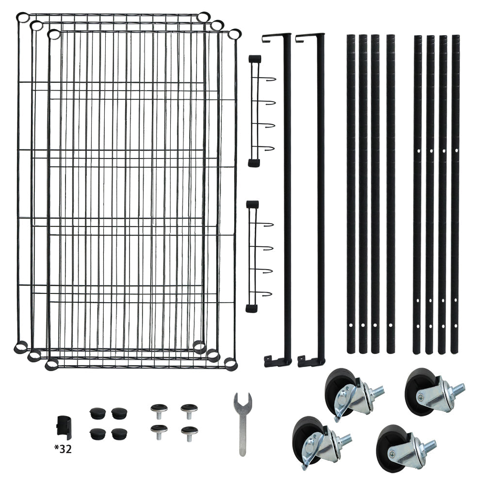 Clothes Rack Stand - Portable Closets Heavy Duty Rolling Garment Rack 3 Tiers