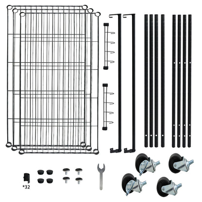 Clothes Rack Stand - Portable Closets Heavy Duty Rolling Garment Rack 3 Tiers
