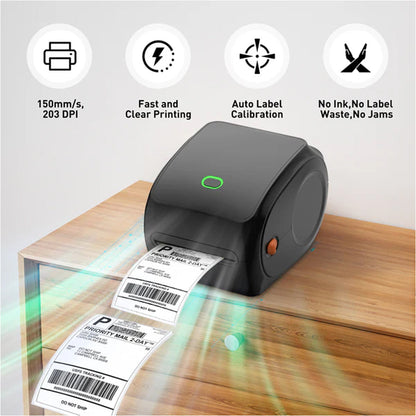 Compact Bluetooth Thermal Label Printer - Direct Thermal, High-Speed 203 DPI