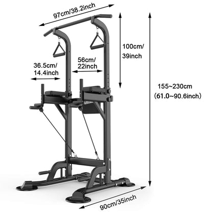 Adjustable Chin Up Pull Up Power Tower Station Workout