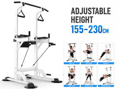 Adjustable Chin Up Pull Up Power Tower Station Workout