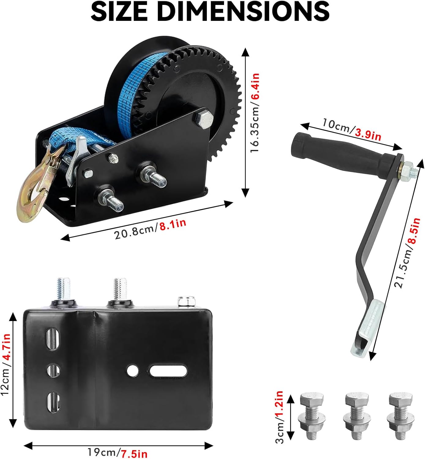 Boat Trailer Winch 3500lb