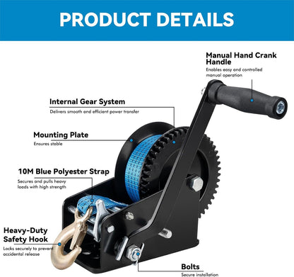 Boat Trailer Winch 3500lb
